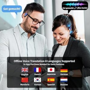 2025 AI Language Translator Earbuds Real Time – OWS 3-in-1 Translation Earbuds with 144 Languages & Long Battery Life (Black)