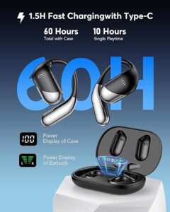 AI Translator Earbuds Real-Time 144 Languages – 3-in-1 Open Ear Wireless Bluetooth Earbuds with Charging Case
