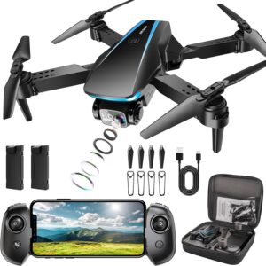 1080P Drone with Camera – Foldable HD Drone with 2 Batteries & Carrying Case