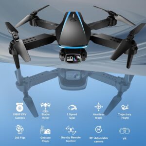 1080P Drone with Camera – Foldable HD Drone with 2 Batteries & Carrying Case
