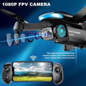 1080P Drone with Camera – Foldable HD Drone with 2 Batteries & Carrying Case