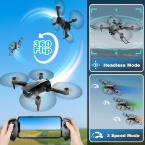 1080P Drone with Camera – Foldable HD Drone with 2 Batteries & Carrying Case
