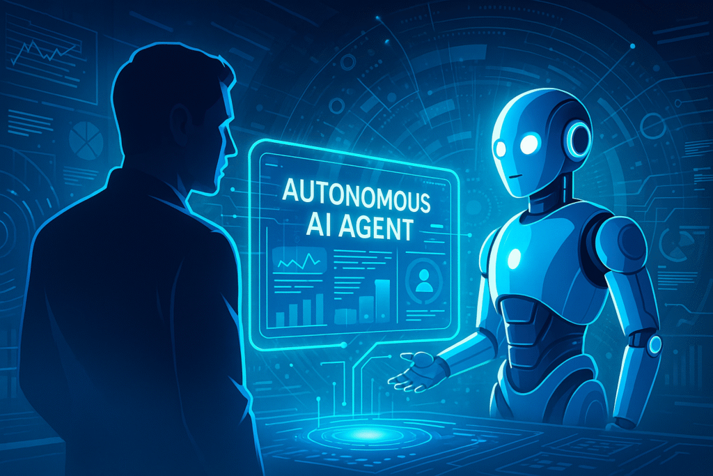 Autonomous AI agent illustration 2025 smart tech
