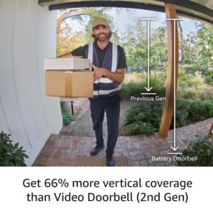 Ring Battery Doorbell 2024 | Head-to-Toe HD Video, Live View, Two-Way Talk, Motion Detection & Alerts | Built-in Rechargeable Battery, Color Night Vision | Easy Install | Works with Alexa