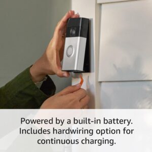 Ring Battery Doorbell 2024 | Head-to-Toe HD Video, Live View, Two-Way Talk, Motion Detection & Alerts | Built-in Rechargeable Battery, Color Night Vision | Easy Install | Works with Alexa